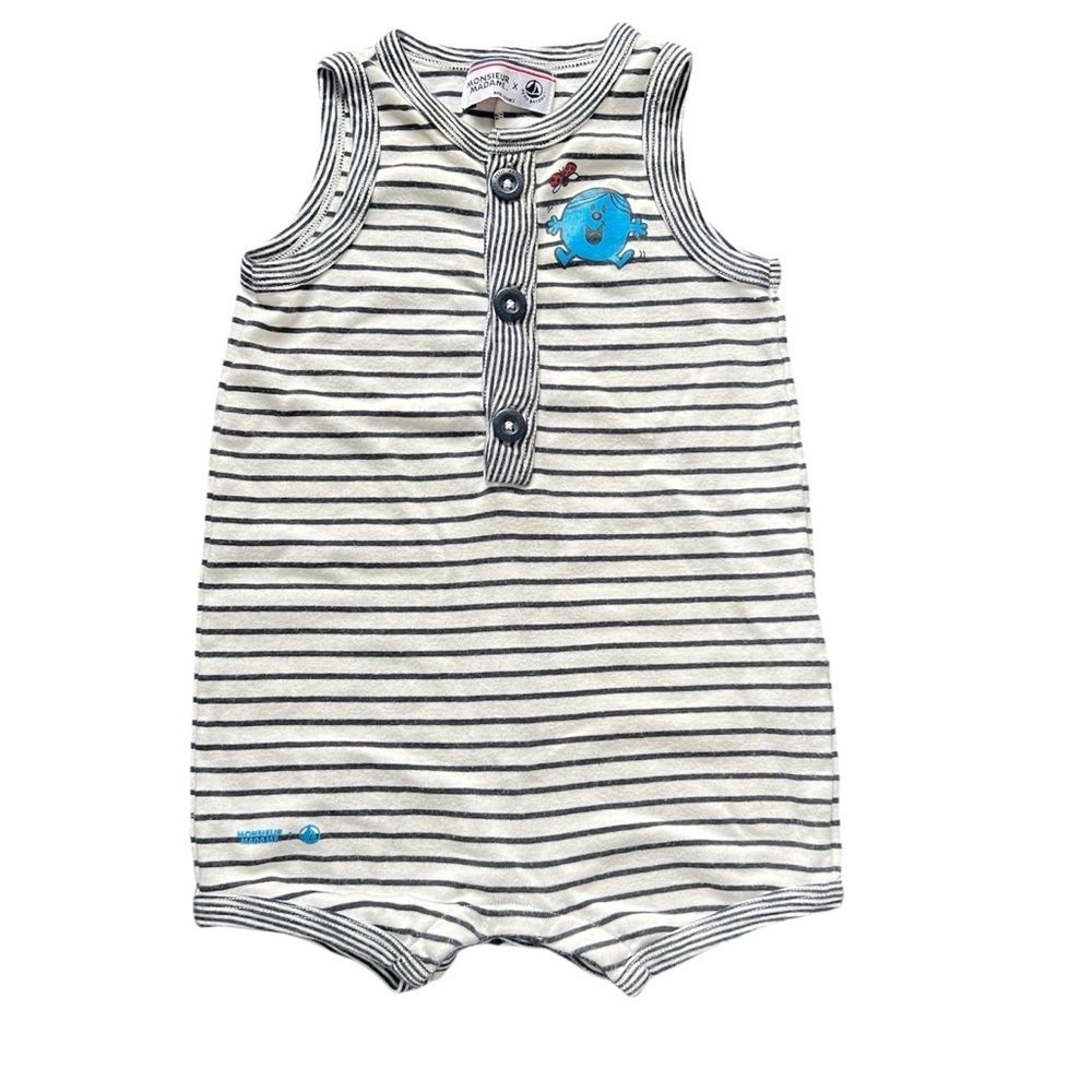 Monsieur Madame x Petit Bateau Striped Baby Romper Playsuit Nautical